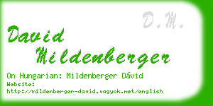 david mildenberger business card